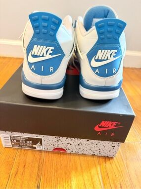 Jordan Retro Sneakers in White and Blue